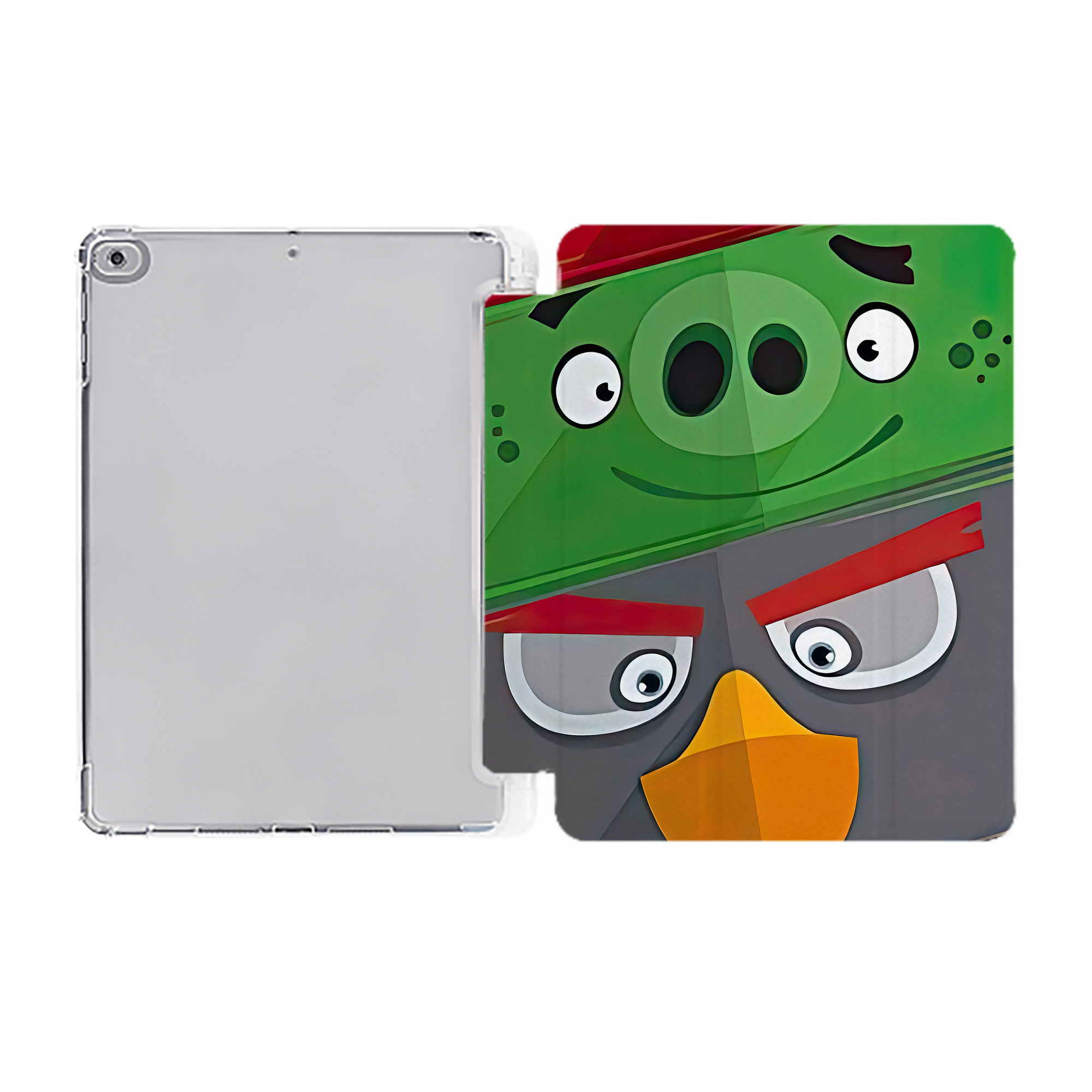 （画像用） Angry Birds アングリーバード IPad ケース ペン収納付き 三つ折りスタンド PUレザー×シリコン 対応機種9.5/10.5/10.9インチ